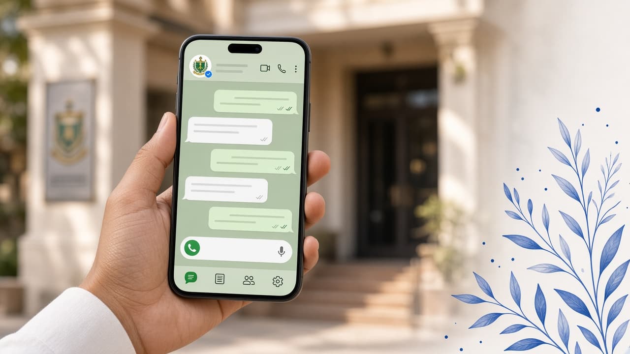 A parent using one verified school conversation on a phone